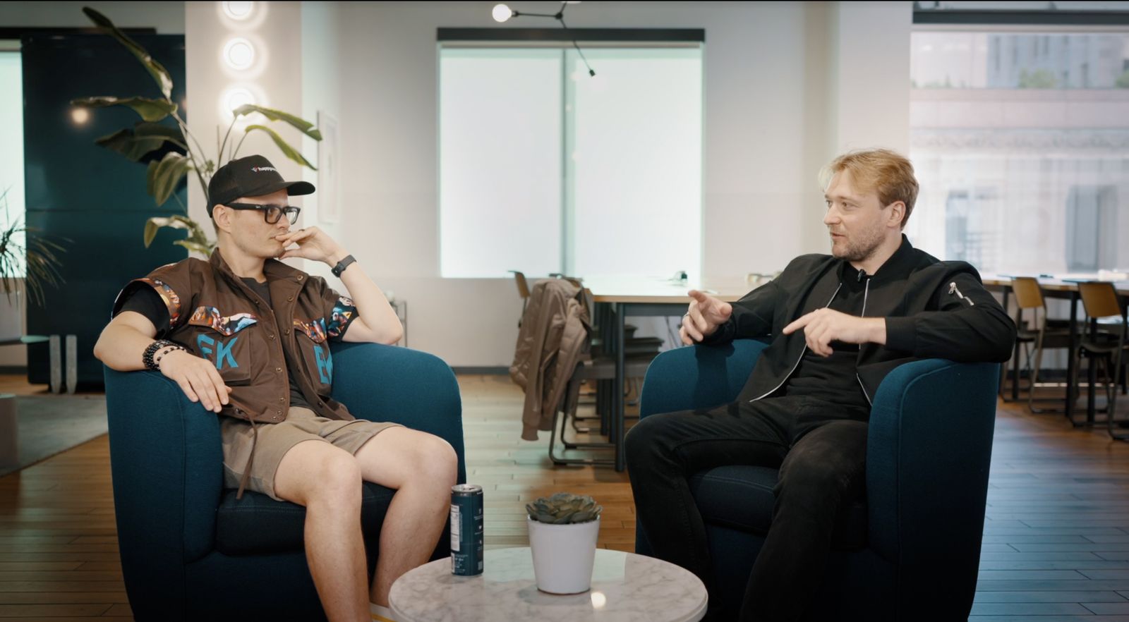 The Bay Signal — conversation in a downtown office lounge